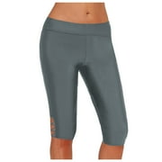 NIEWTR Womens Plus Size Swim Shorts High Waisted Swimsuit Shorts Boyleg Swim Bottoms(Grey,XL)